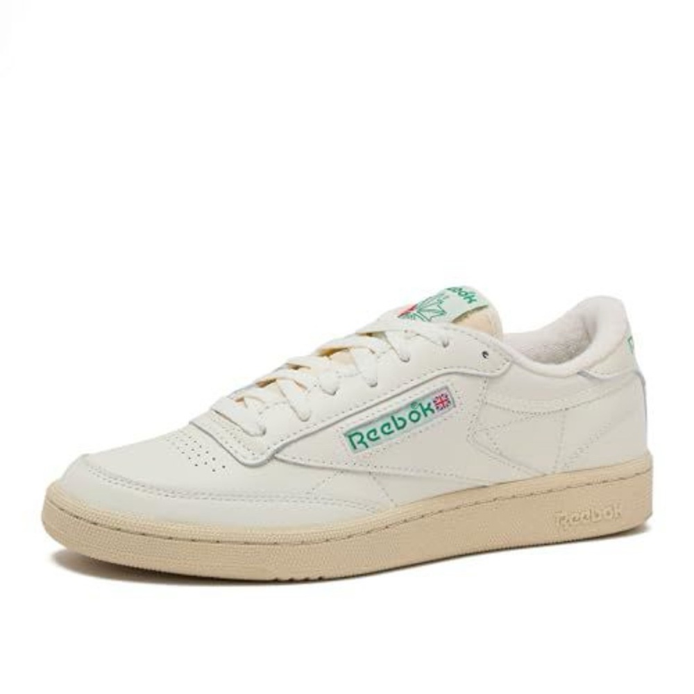 Reebok Club C Chalk Paperwhite Green Classic Leather Low Top Shoes 6.5W/5M